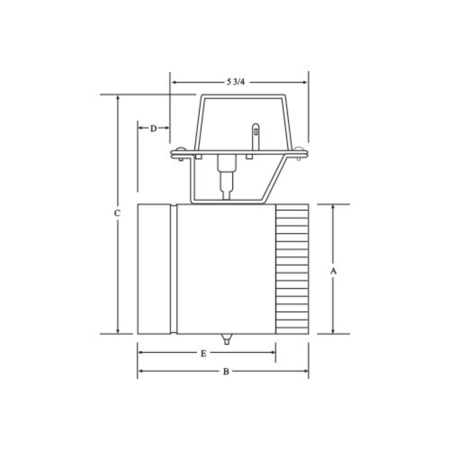 5" Automatic GVD Vent Damper, without harness