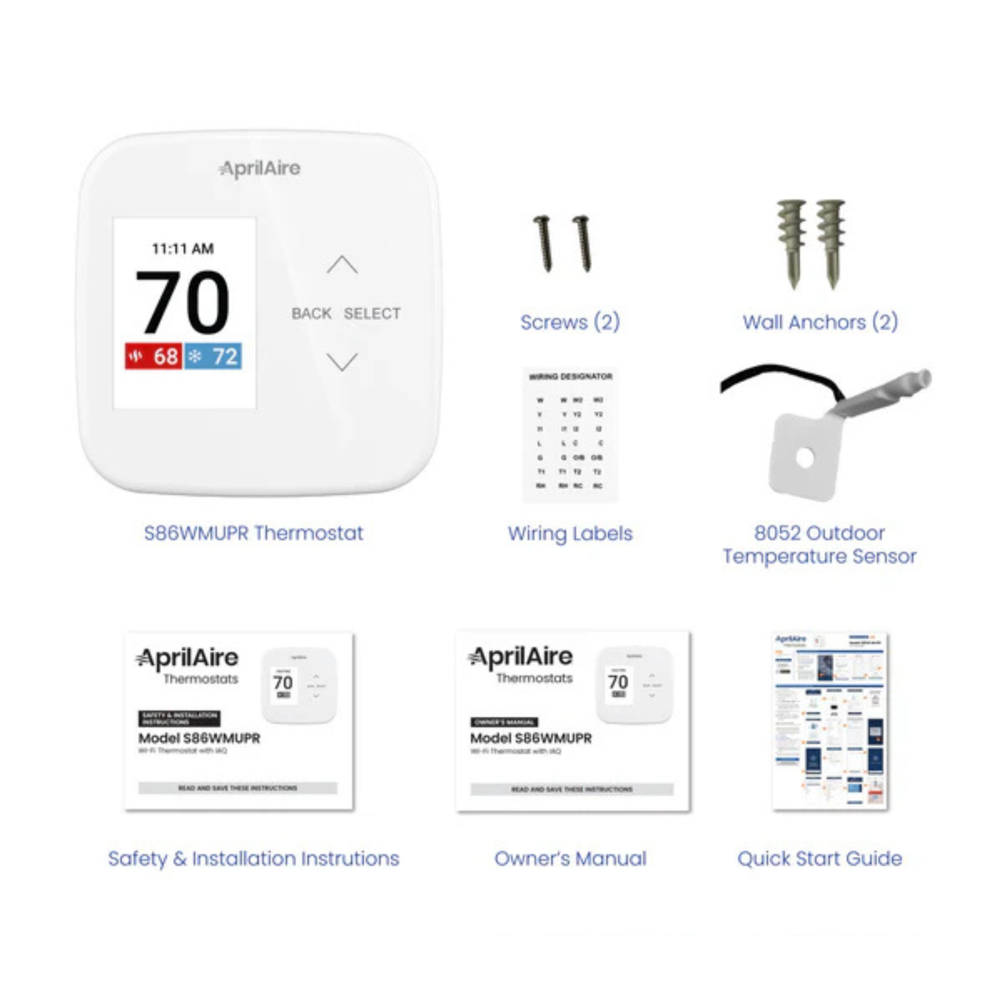 S86WMUPR Programmable Wi-Fi Thermostat