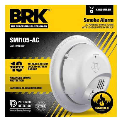 SMI105-AC Interconnectable Ion Smoke Alarm w/10-Year Battery Backup